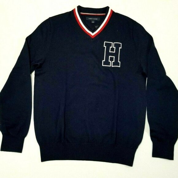Tommy Hilfiger Men's V-neck Sweater‎ Pullover - Picture 1 of 8